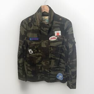 Y2K Camouflage Cargo Military Patchwork Cali1850 Jacket Juniors Teen SZ Medium